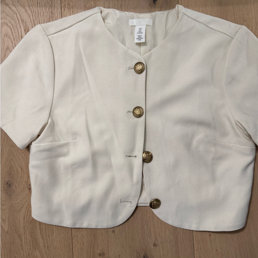 H&M Cream Jacket with Gold Accents